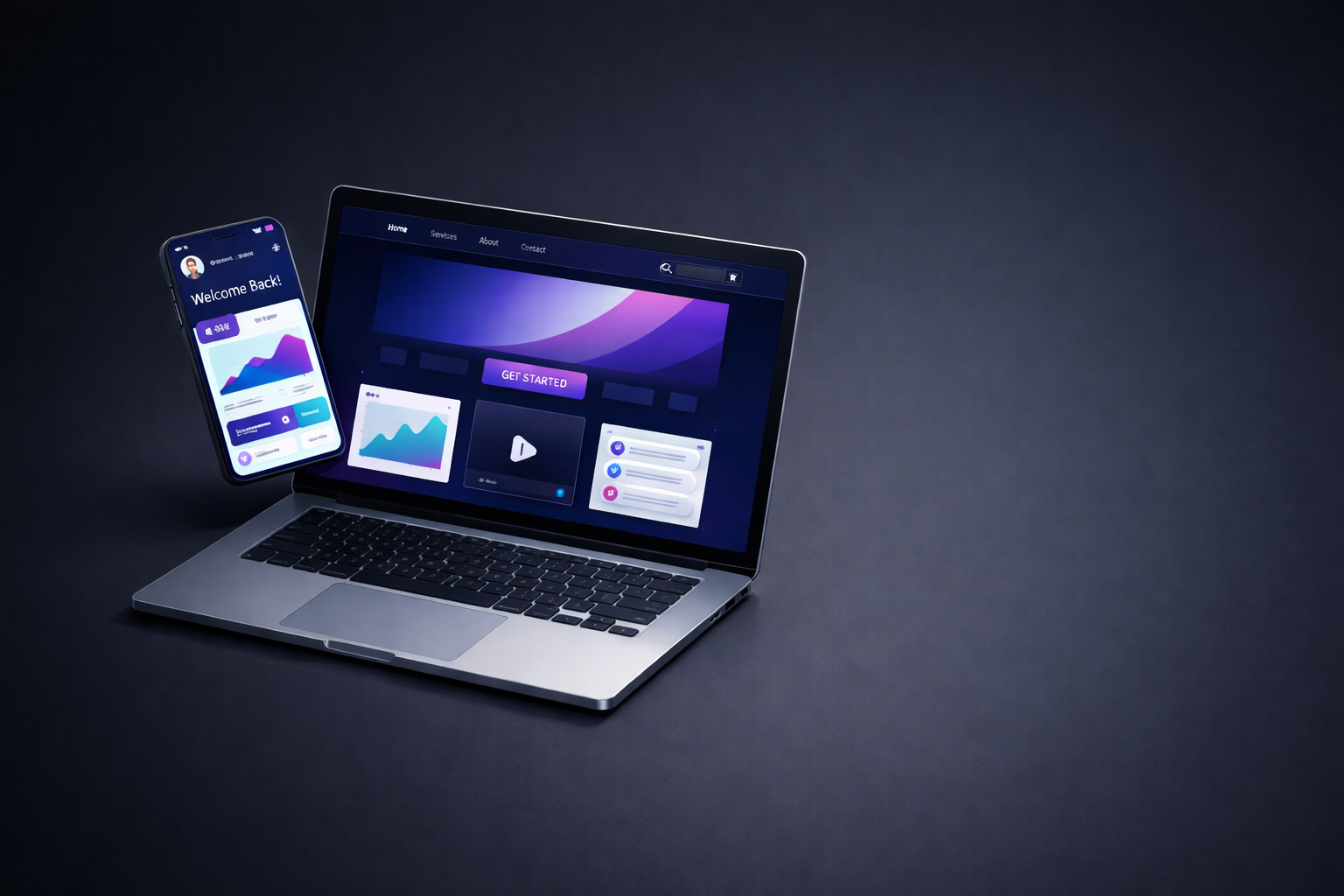 Website Development dashboard showing platforms and tools used for this service