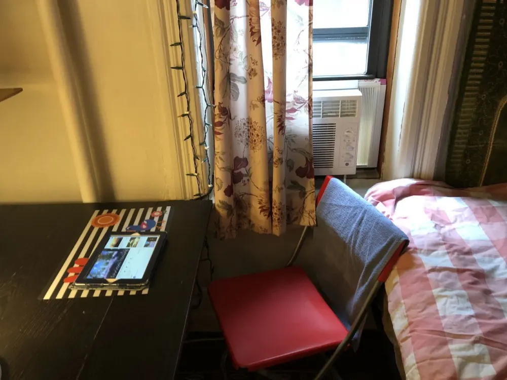 Small cozy room with desk.