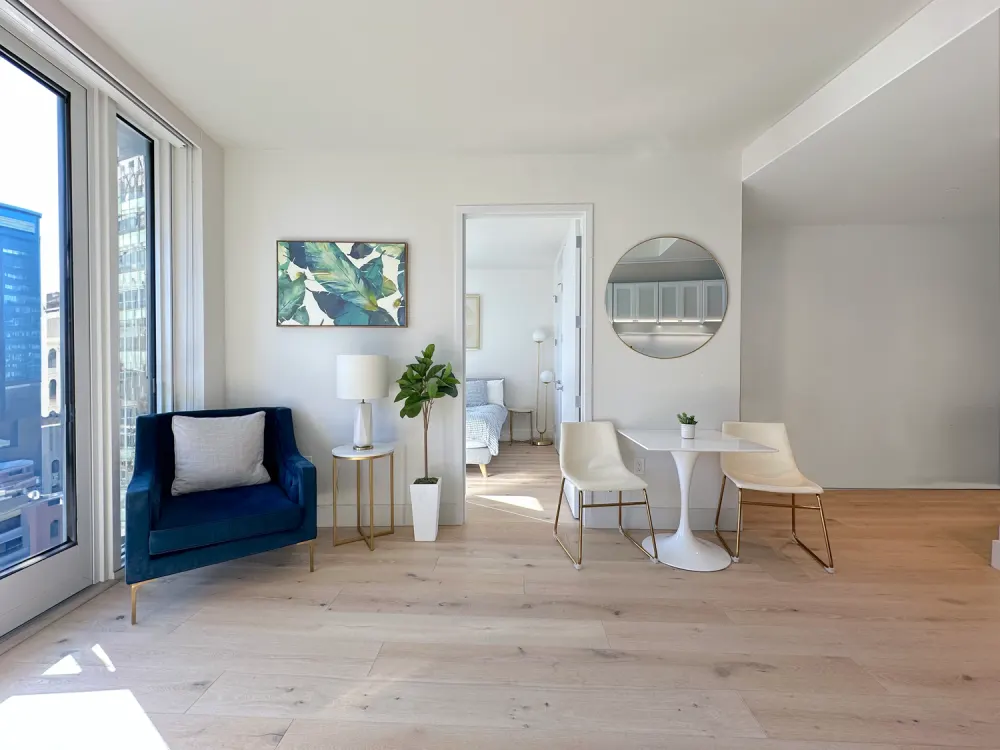 Stylish, modern living room interior.