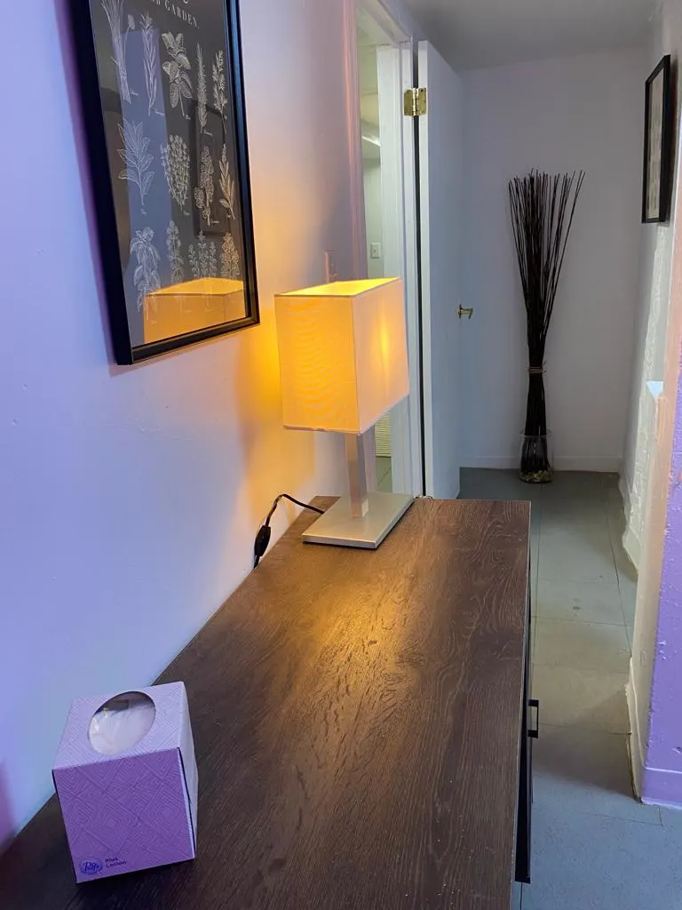 Cozy hallway with warm lighting.