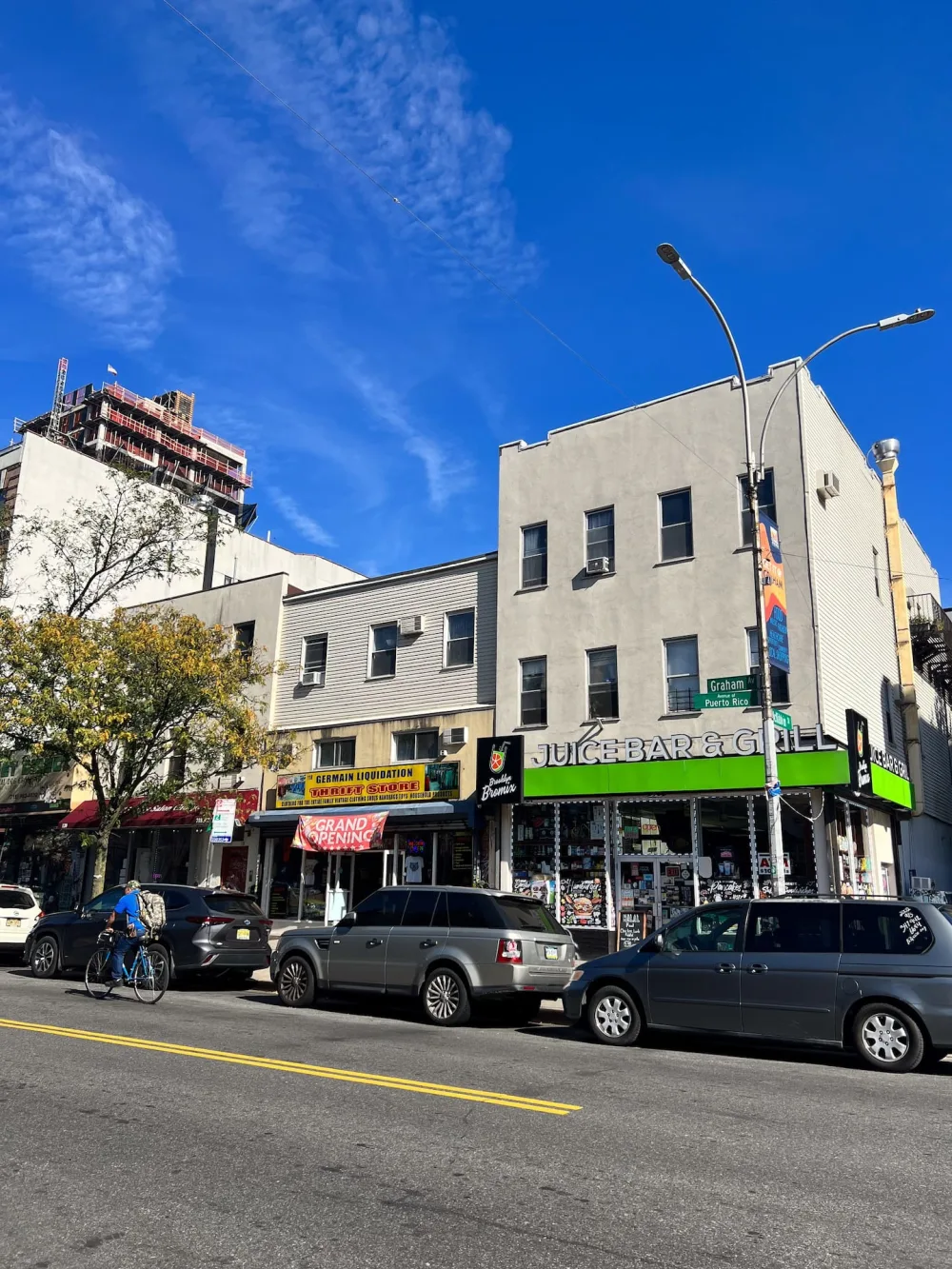 Local shops on a sunny day.