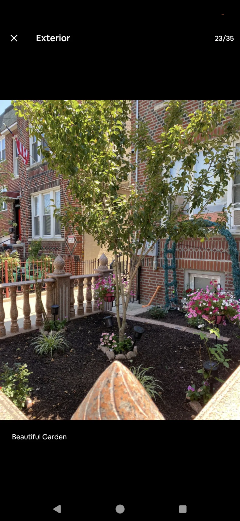 Brick house with charming garden.