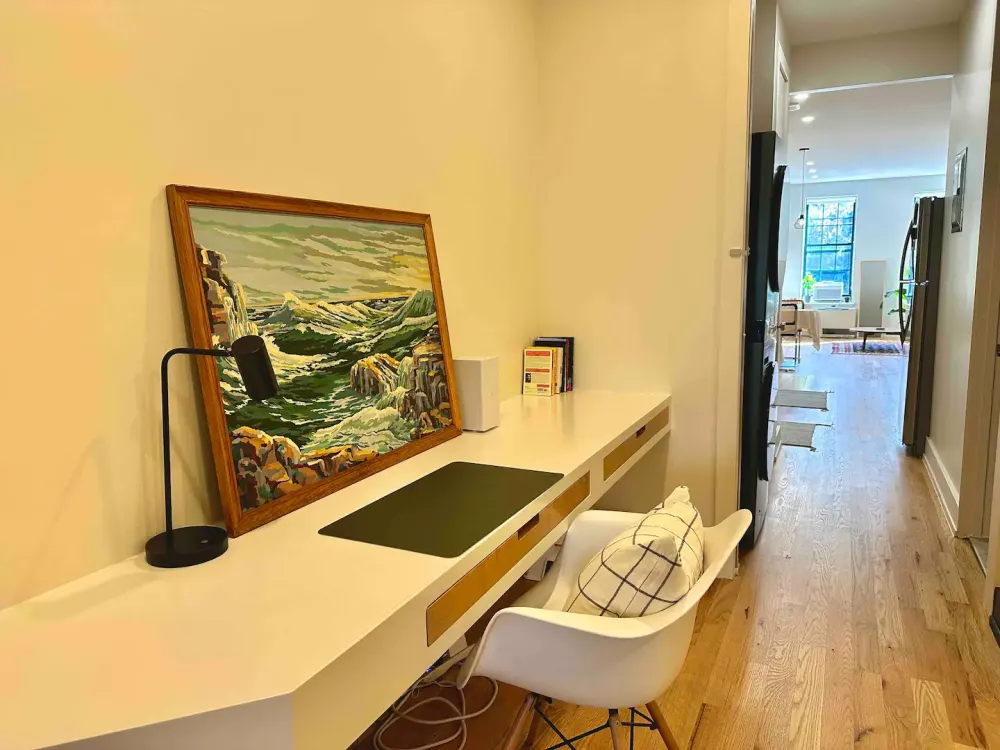 Bright, cozy home office space.