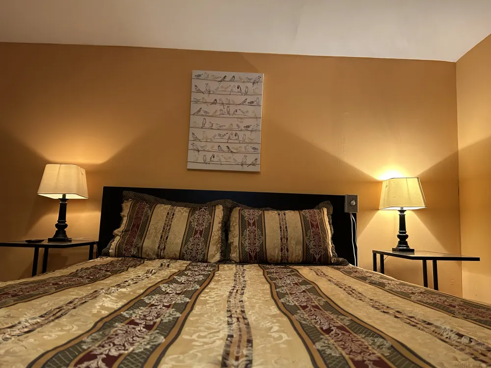 Cozy bedroom with elegant decor.