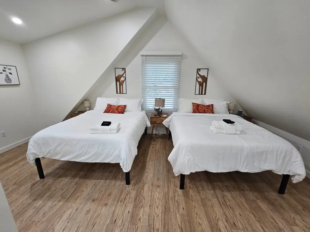 Cozy room with two beds.