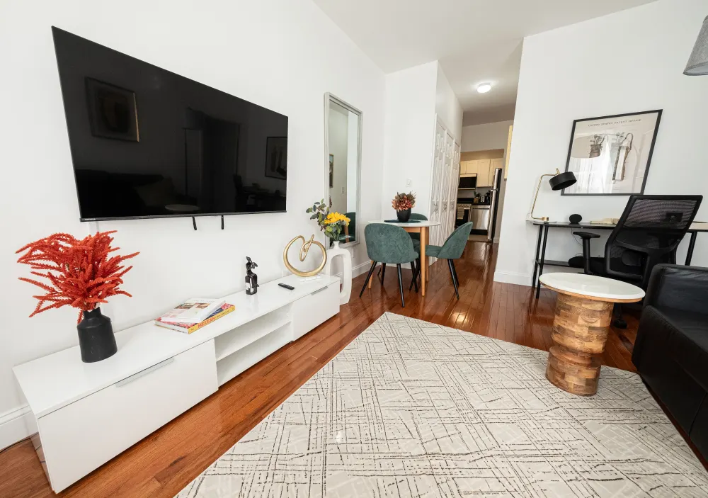 Modern apartment with stylish furniture.