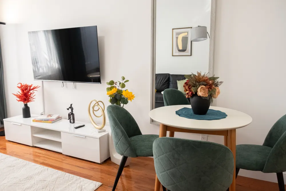 Stylish living room with decor.