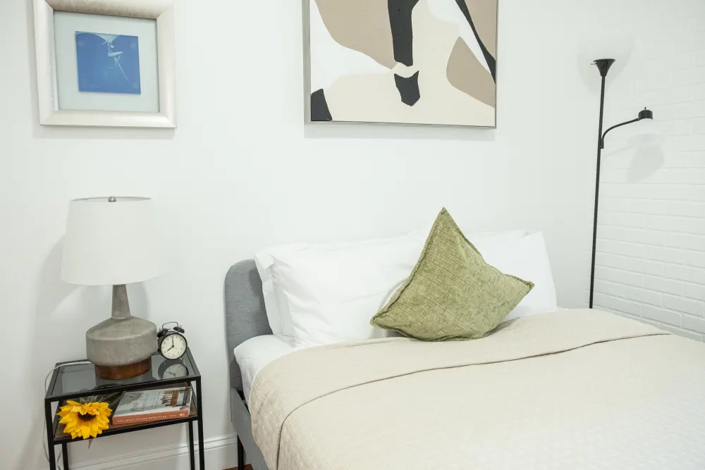 Cozy bedroom with stylish decor.