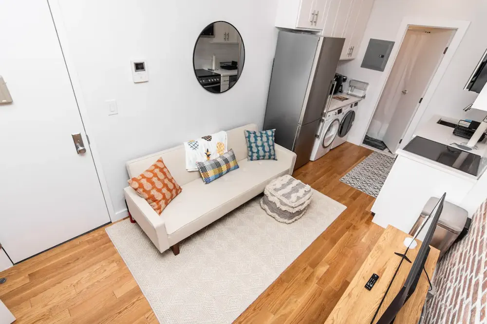 Cozy modern apartment with laundry.