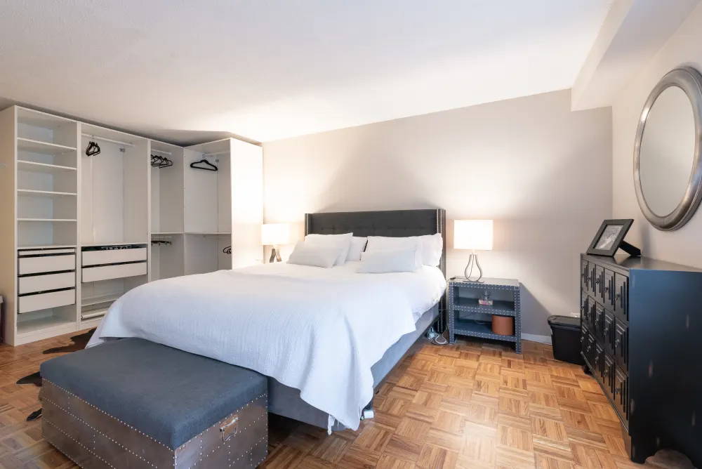 Cozy bedroom with elegant decor.