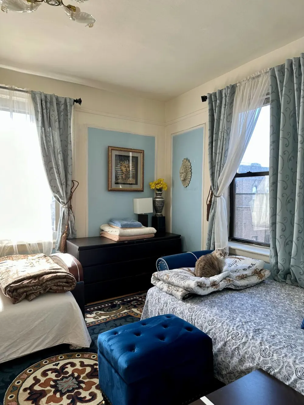 Cozy room with two beds.