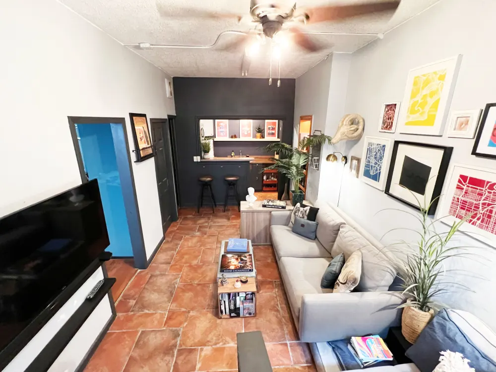 Cozy living room with artwork