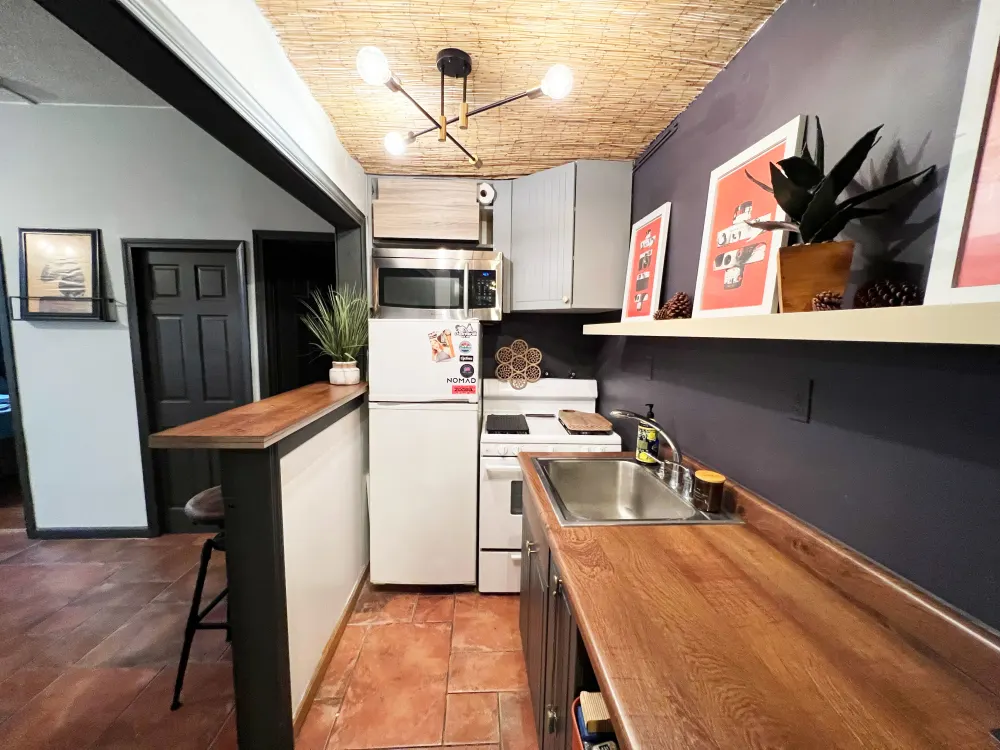 Cozy kitchen with modern decor.
