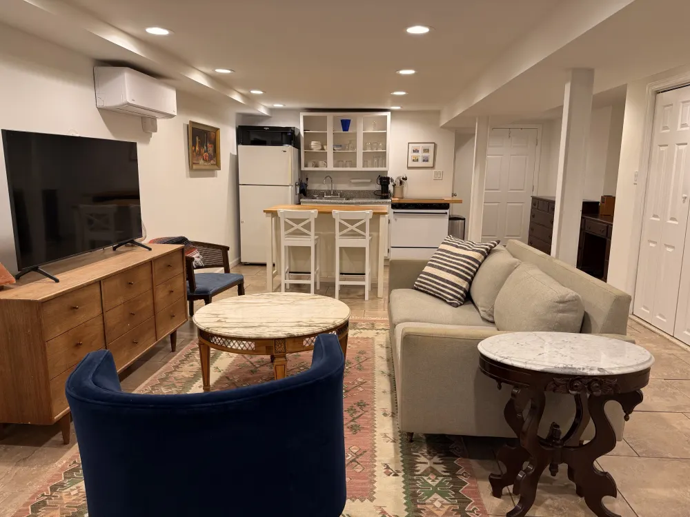 Cozy open-plan living area.