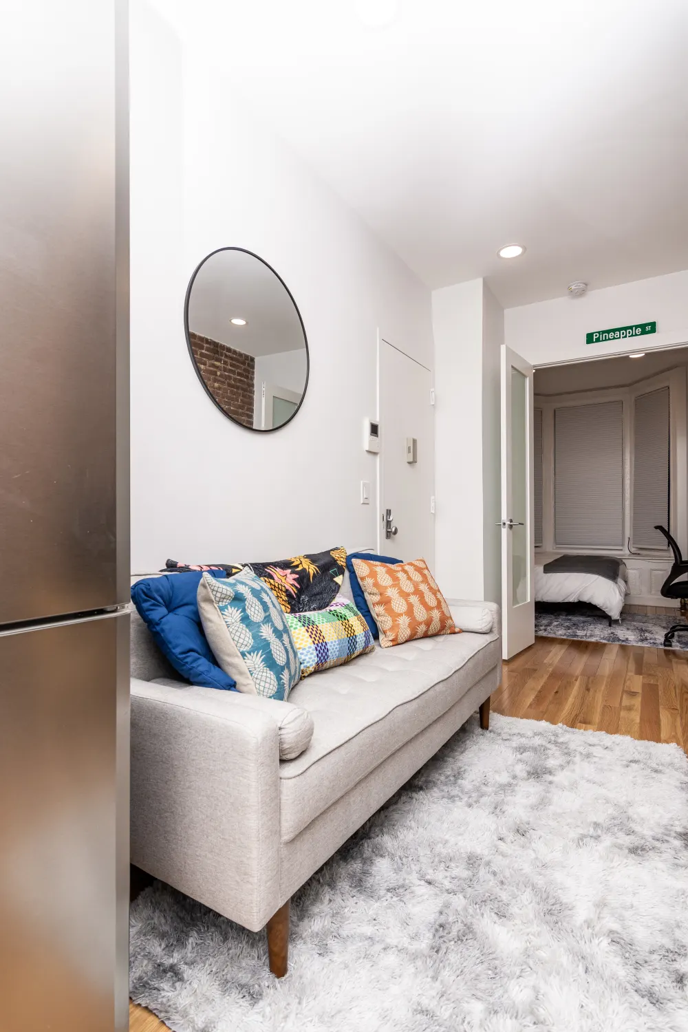 Comfortable apartment with vibrant cushions