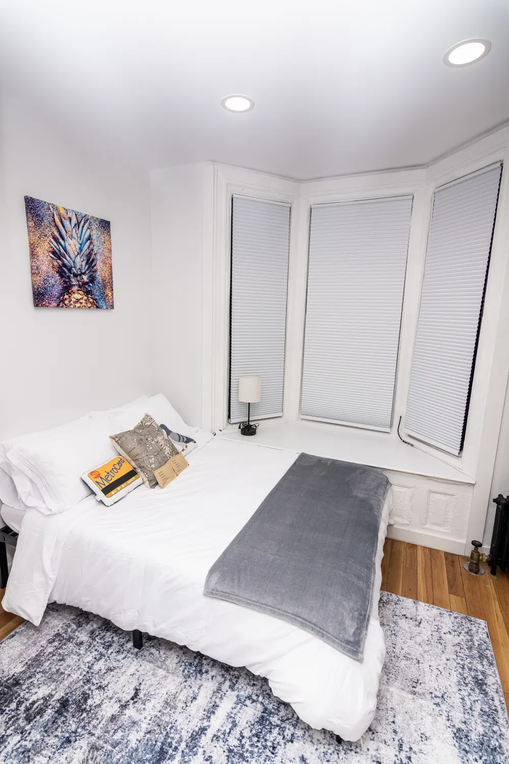 Cozy bedroom with natural light.