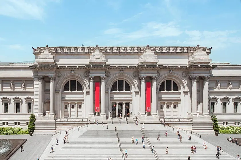 Grand museum with wide steps.
