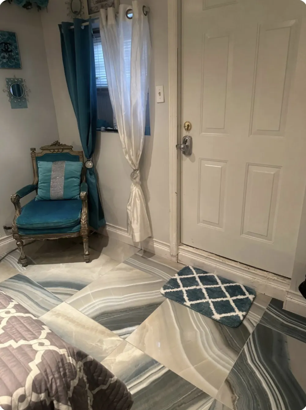 Cozy room with eclectic decor.