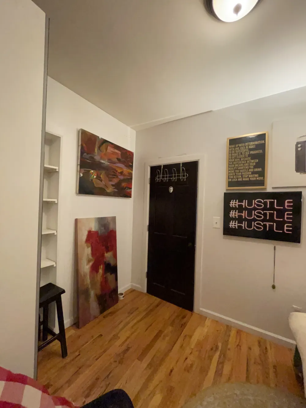 Cozy room with modern art.