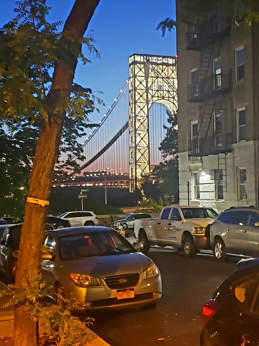 Bridge view from city street.