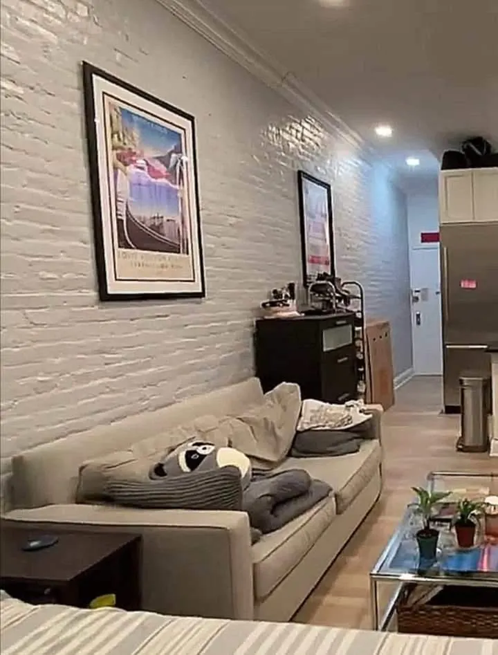 Cozy living room with sofa.