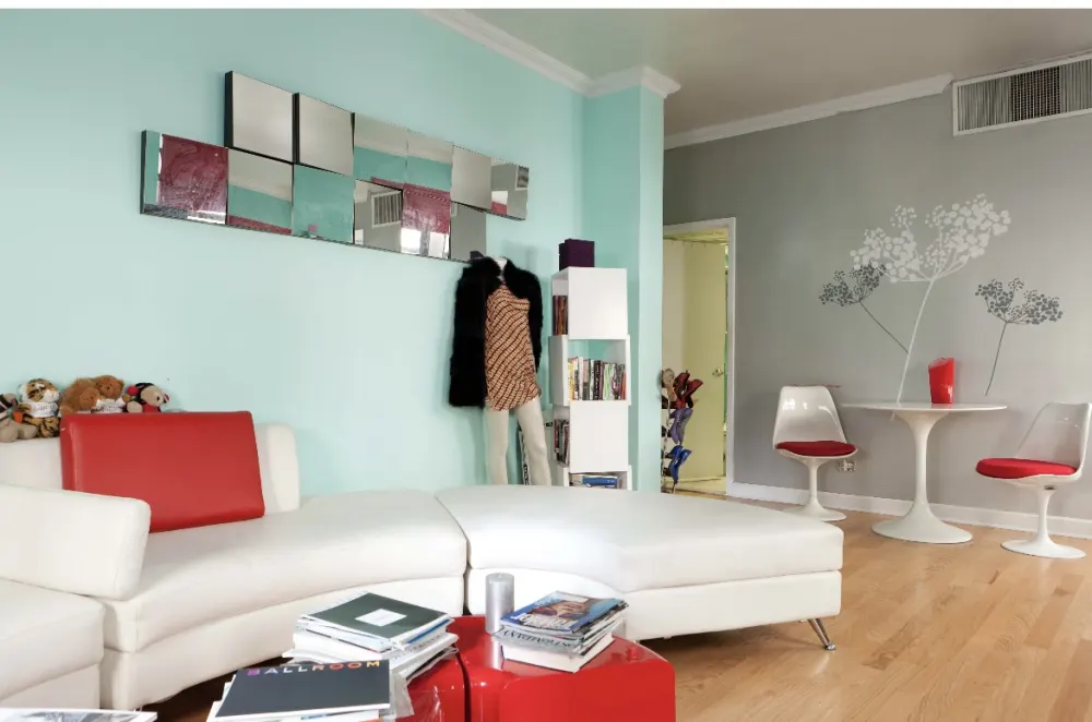 Stylish living room with decor.