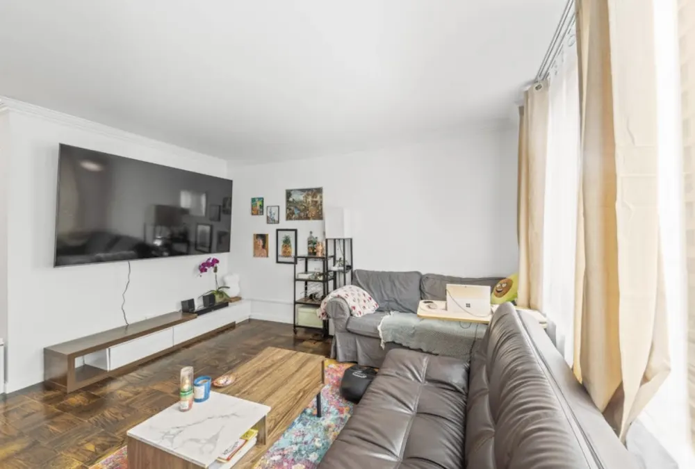 Cozy living room with sofa.