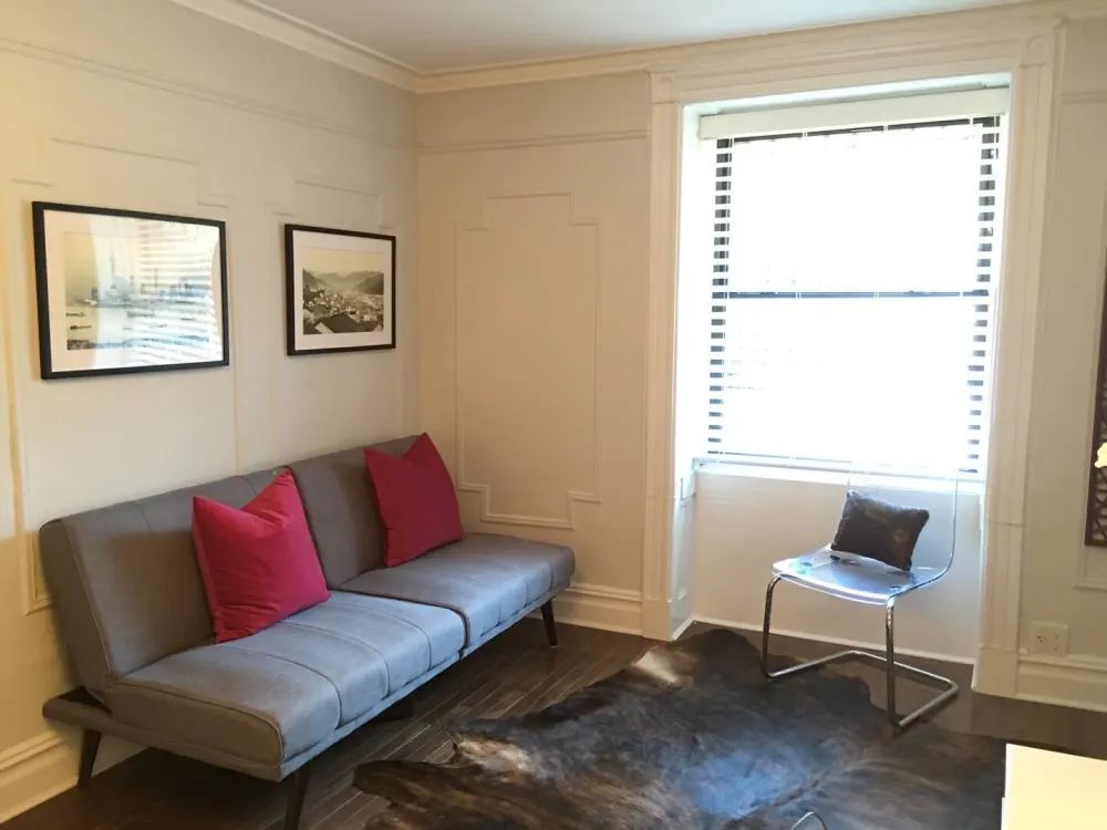 Cozy room with modern furniture.