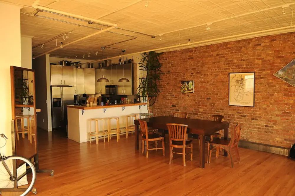 Cozy loft with rustic decor