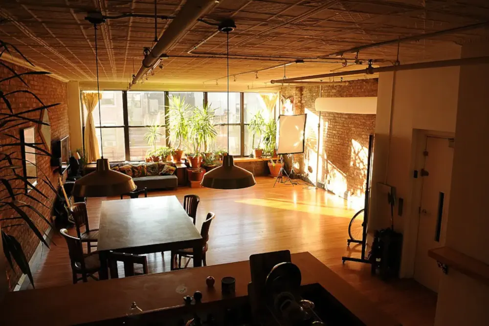 Spacious loft with natural light.