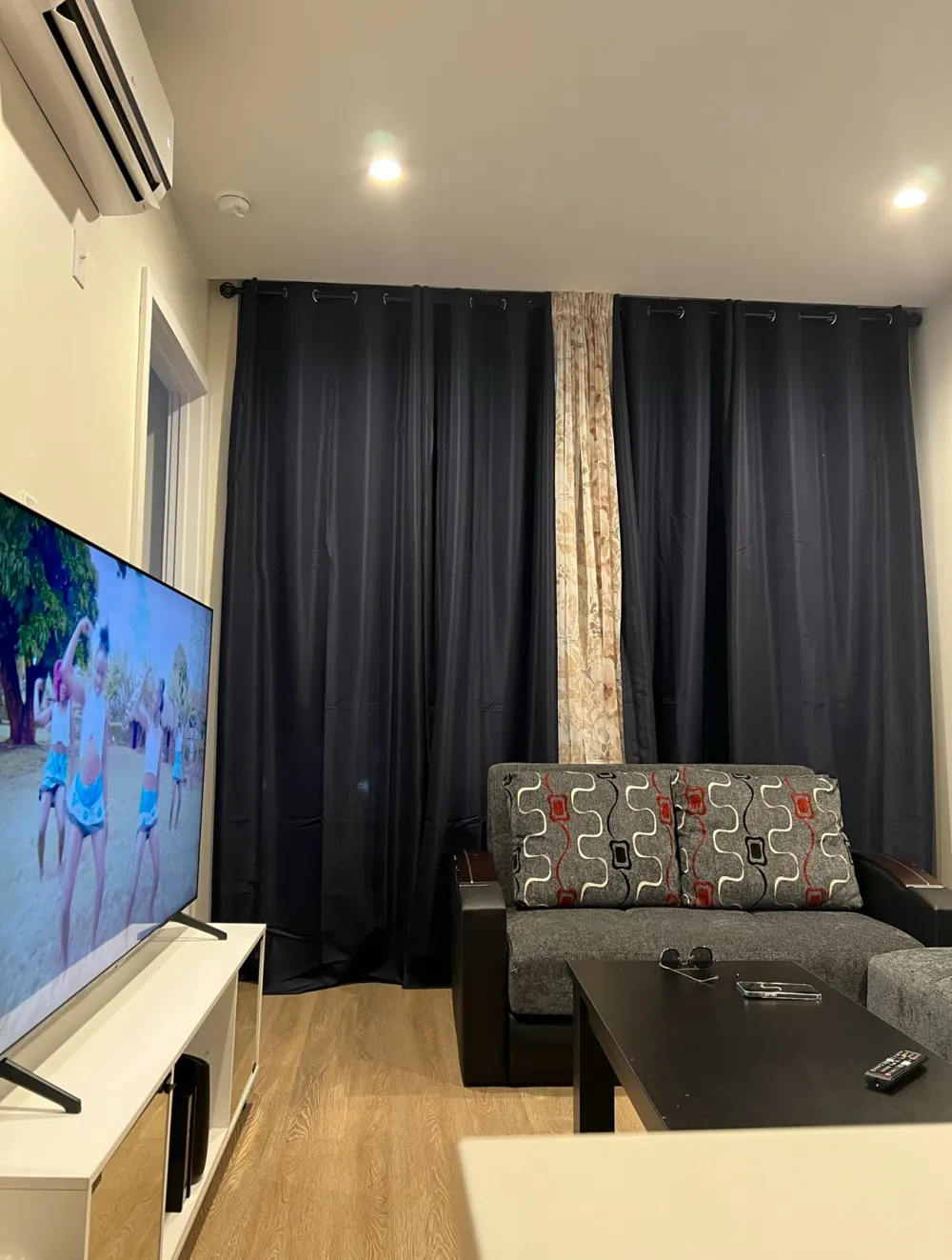 Cozy living room with TV.