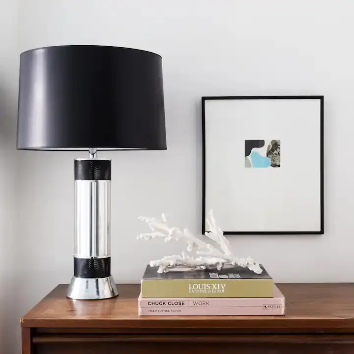 Modern lamp and minimalist decor.