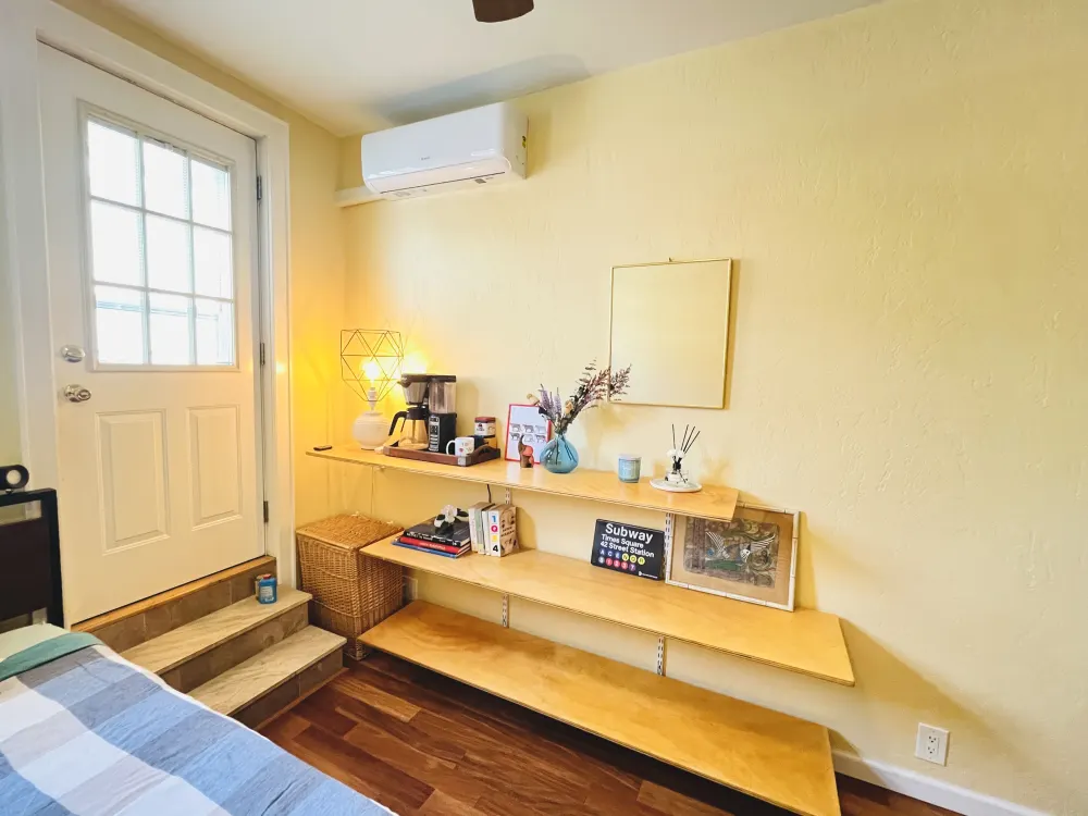 Cozy room with minimalistic decor.