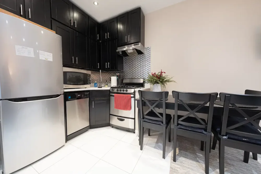 Modern black and stainless kitchen