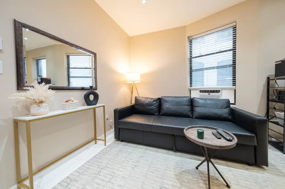 Cozy modern minimalist living room.