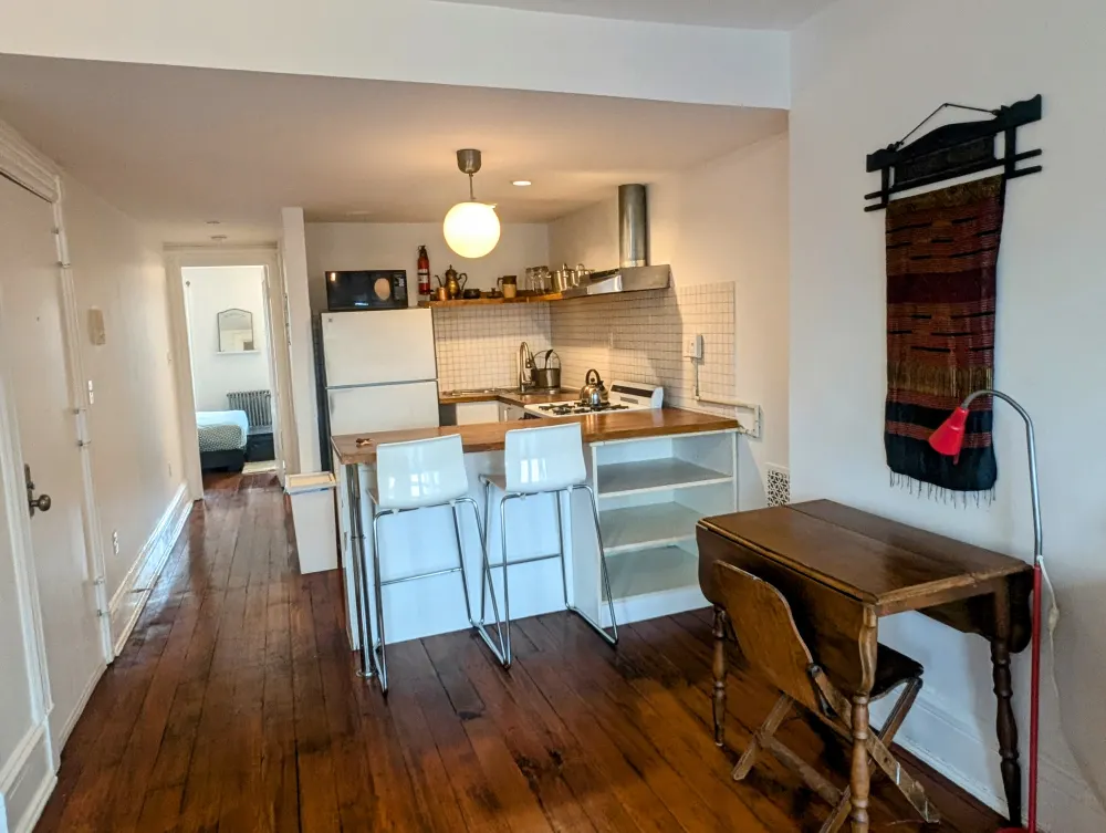 Cozy apartment with modern kitchen.