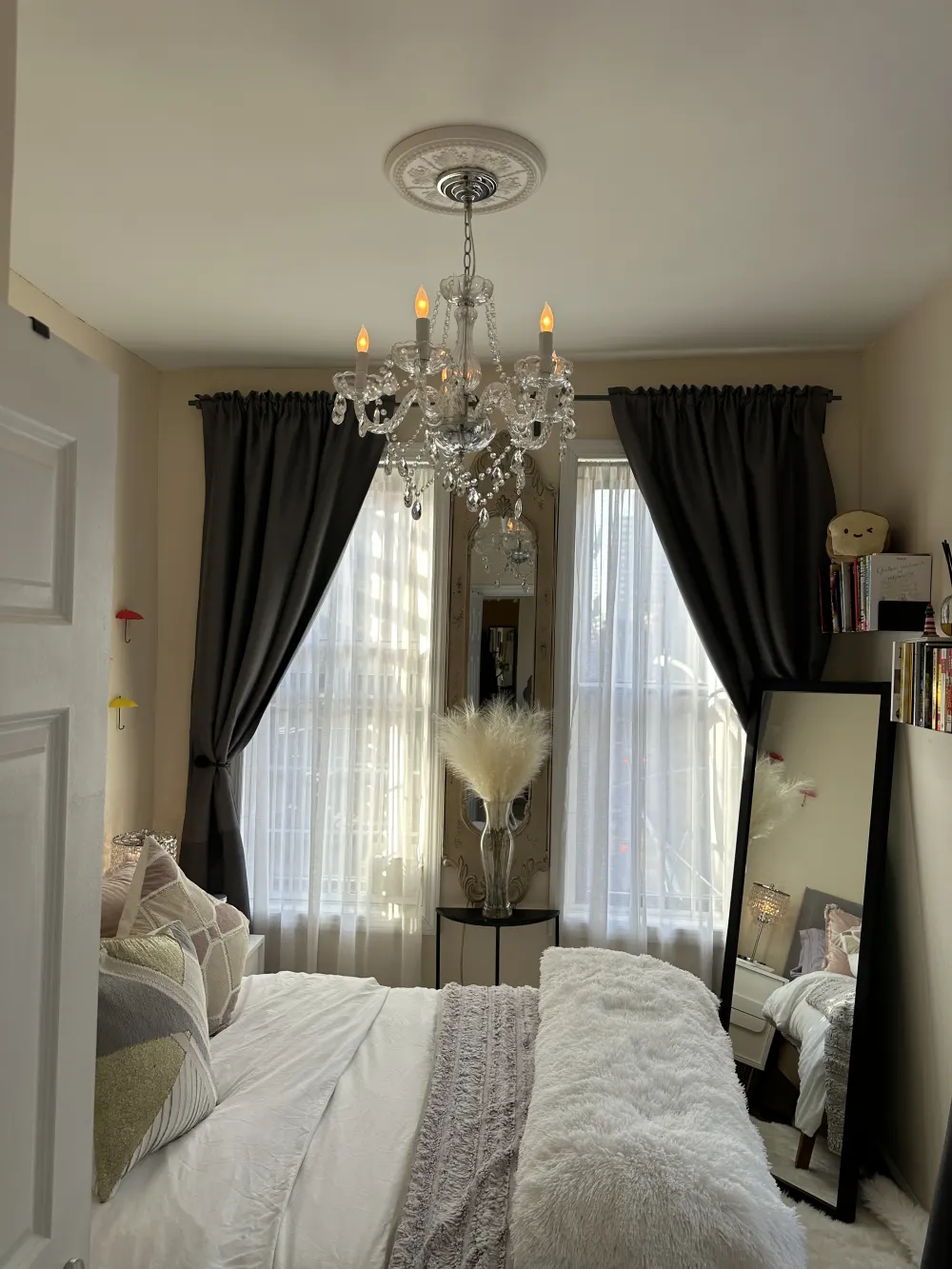 Cozy bedroom with elegant decor.