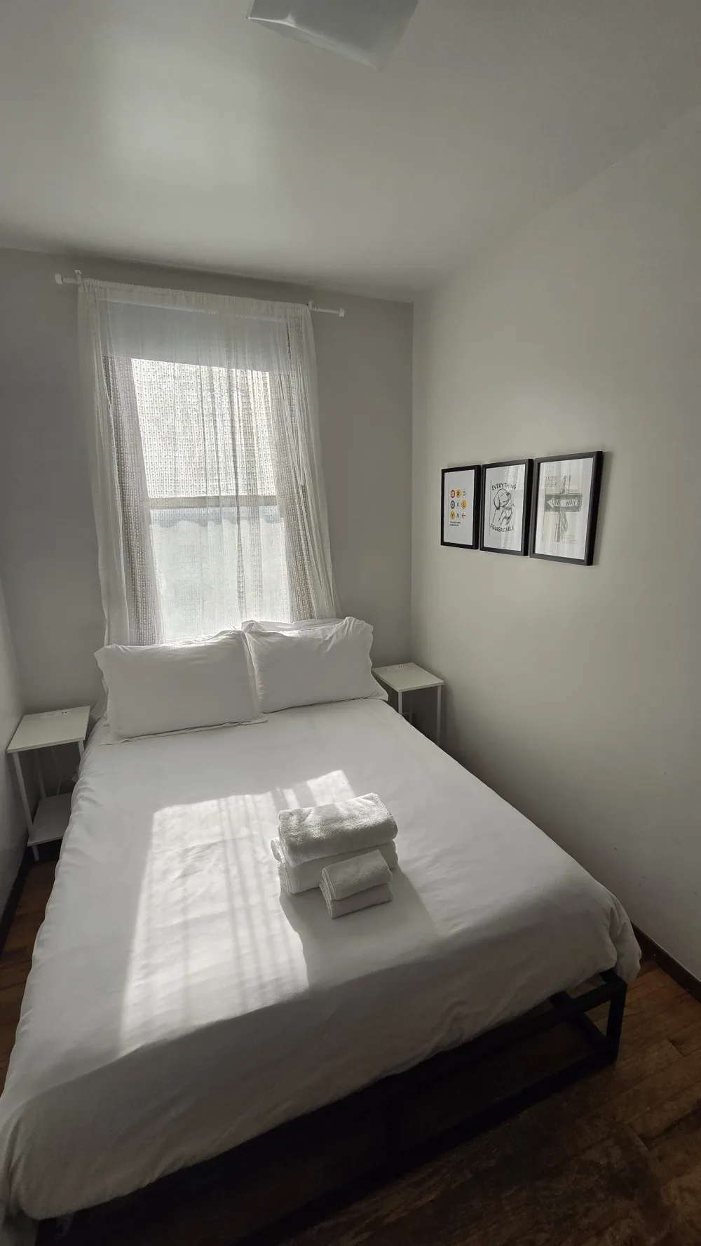 Cozy bedroom with minimalist decor.