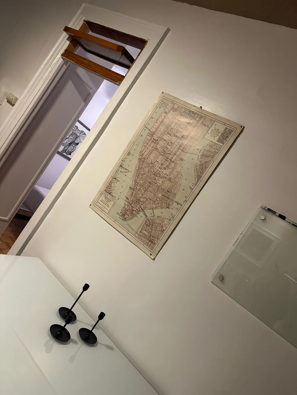 Vintage NYC map on wall