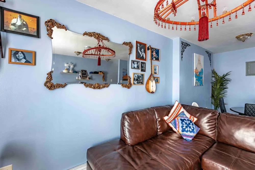 Eclectic living room with decor