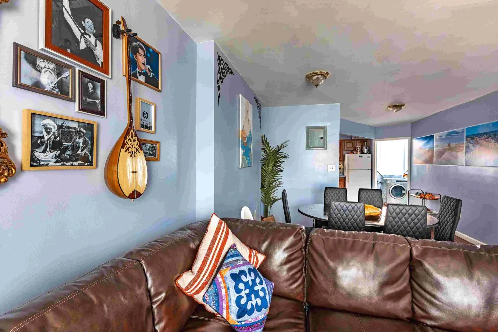 Cozy living area with decor.