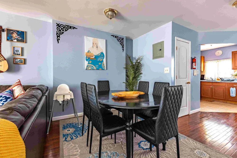 Cozy dining area with decor.