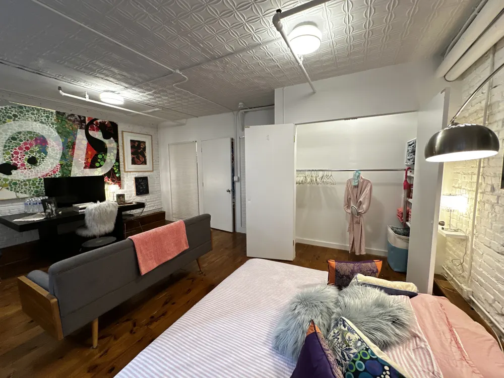 Colorful studio space with modern decor.