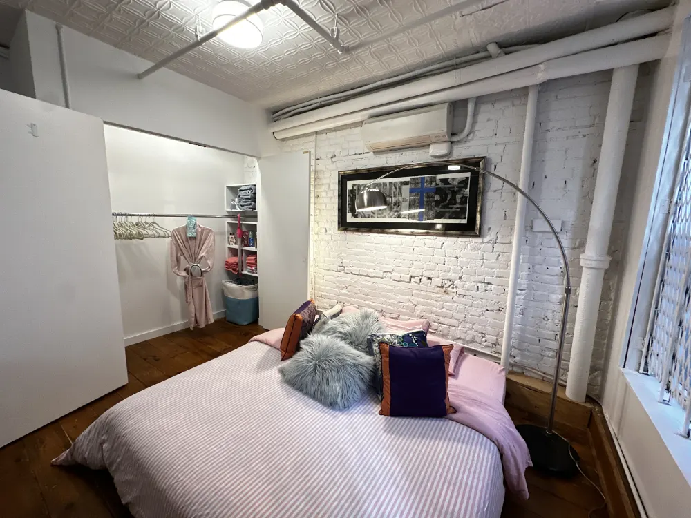 Cozy bedroom with minimalist decor.