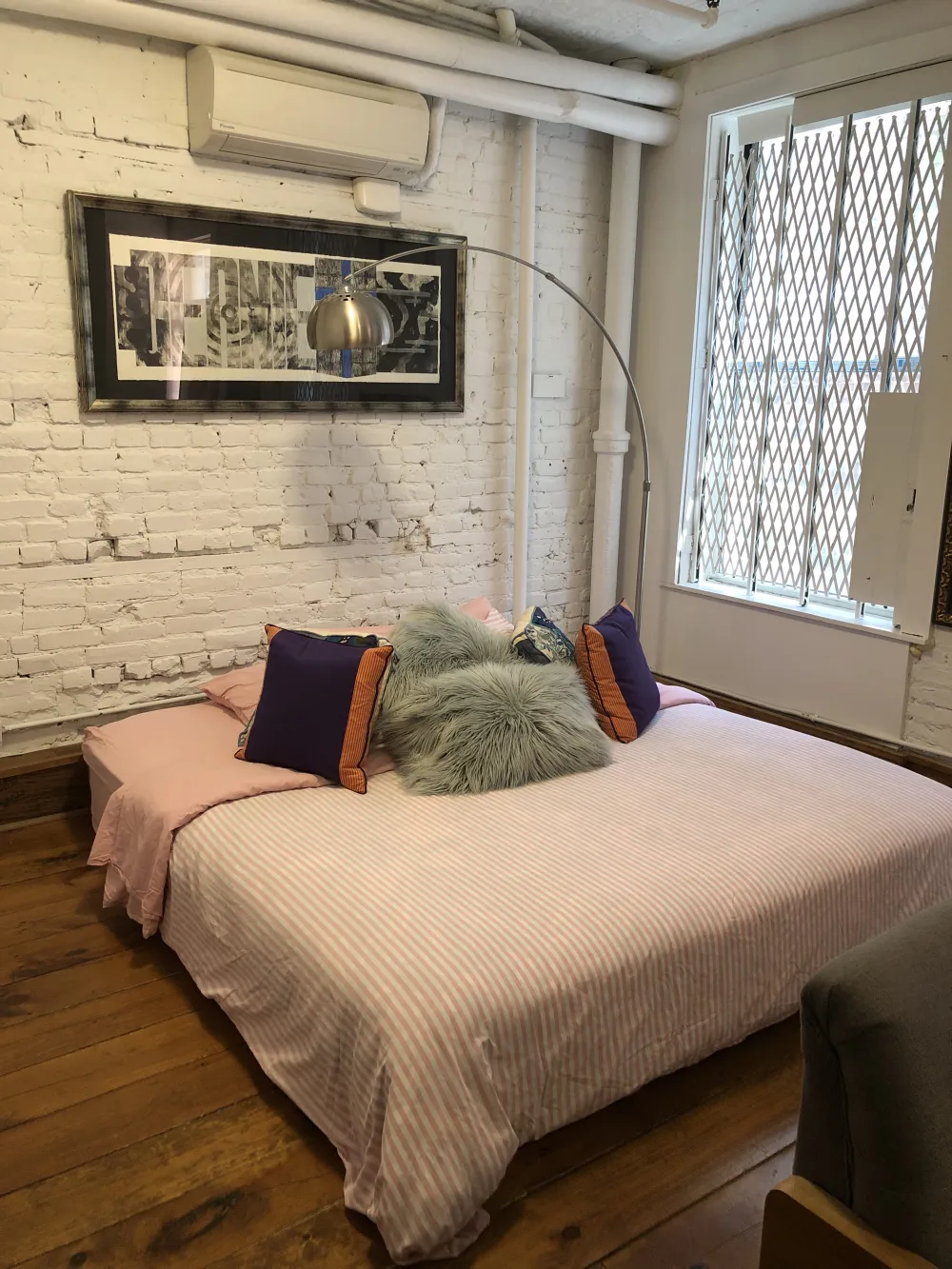 Cozy bedroom with modern decor.