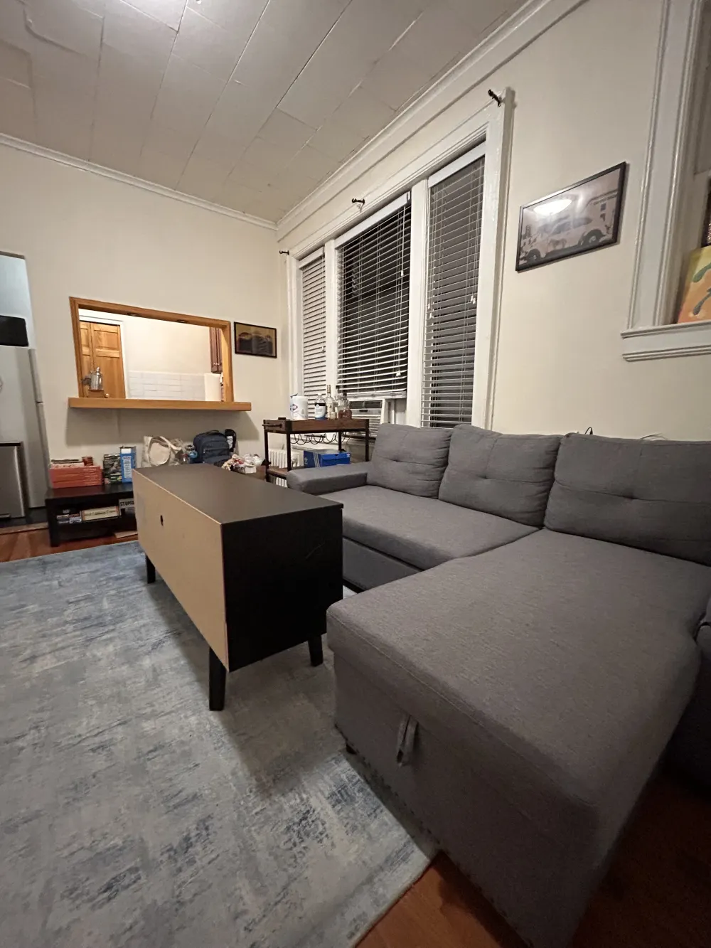 Cozy living room with couch.