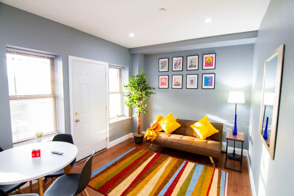 Bright modern living room decor.