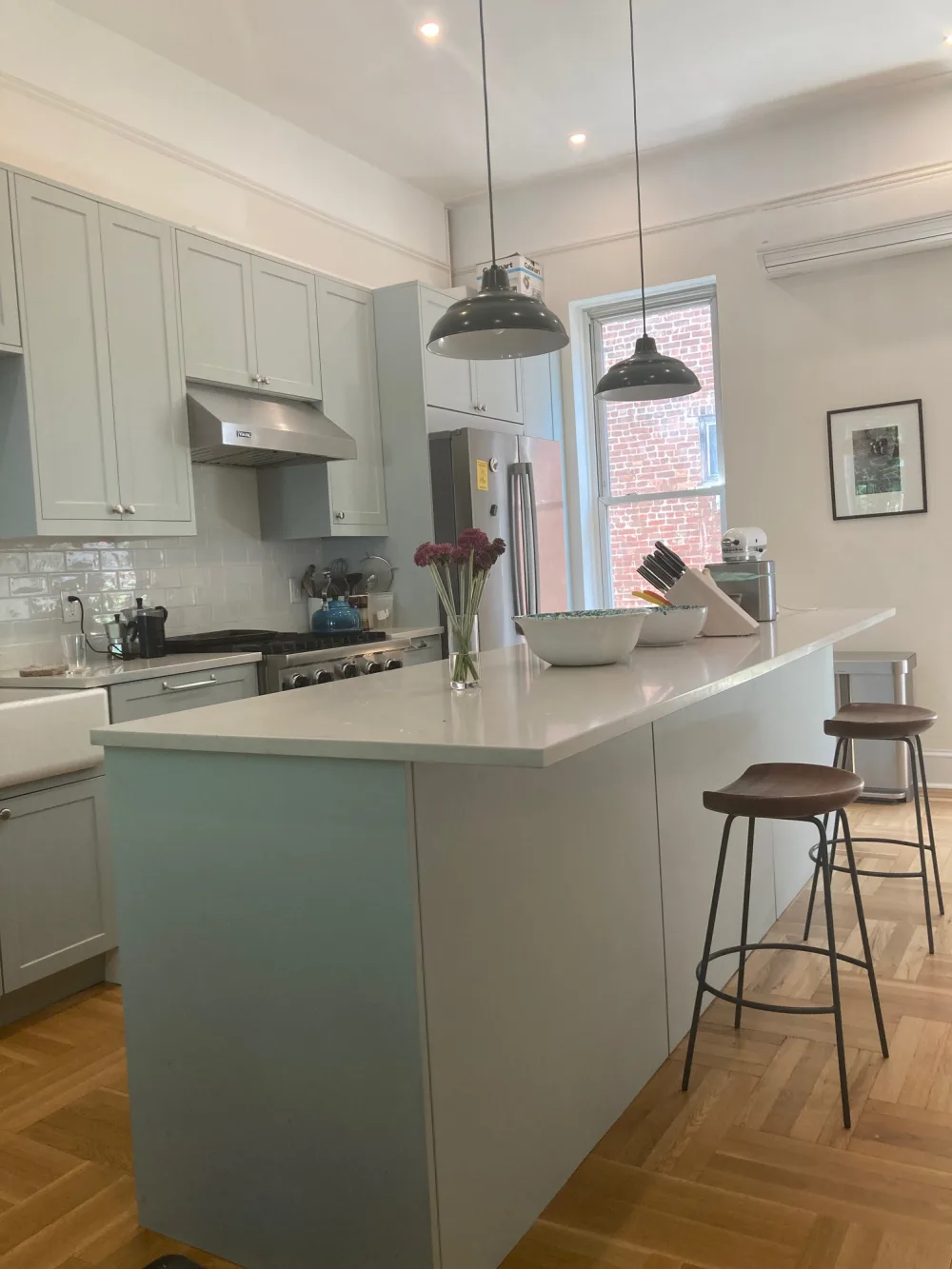 Modern kitchen with large island.