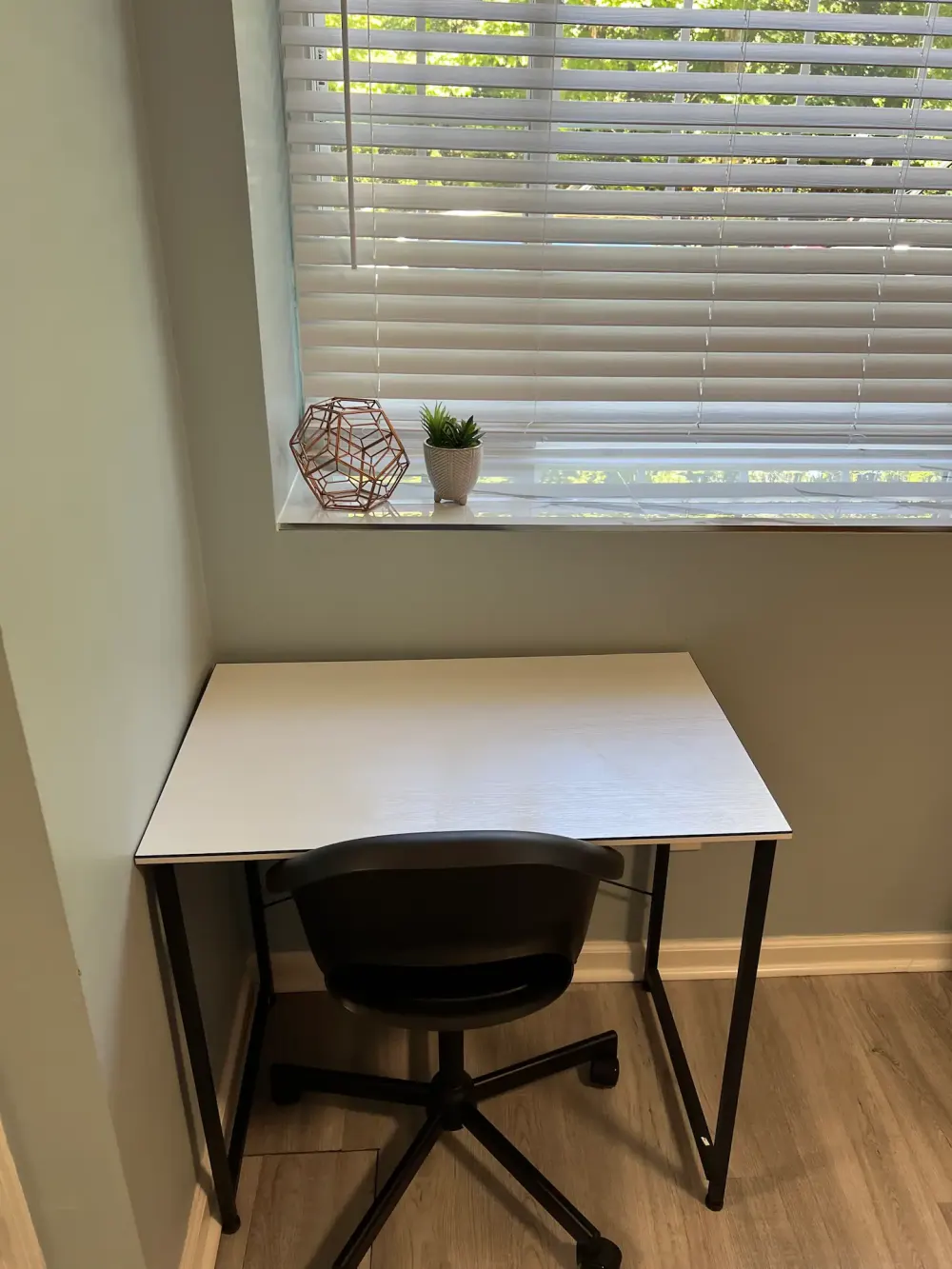 Compact workspace with desk chair