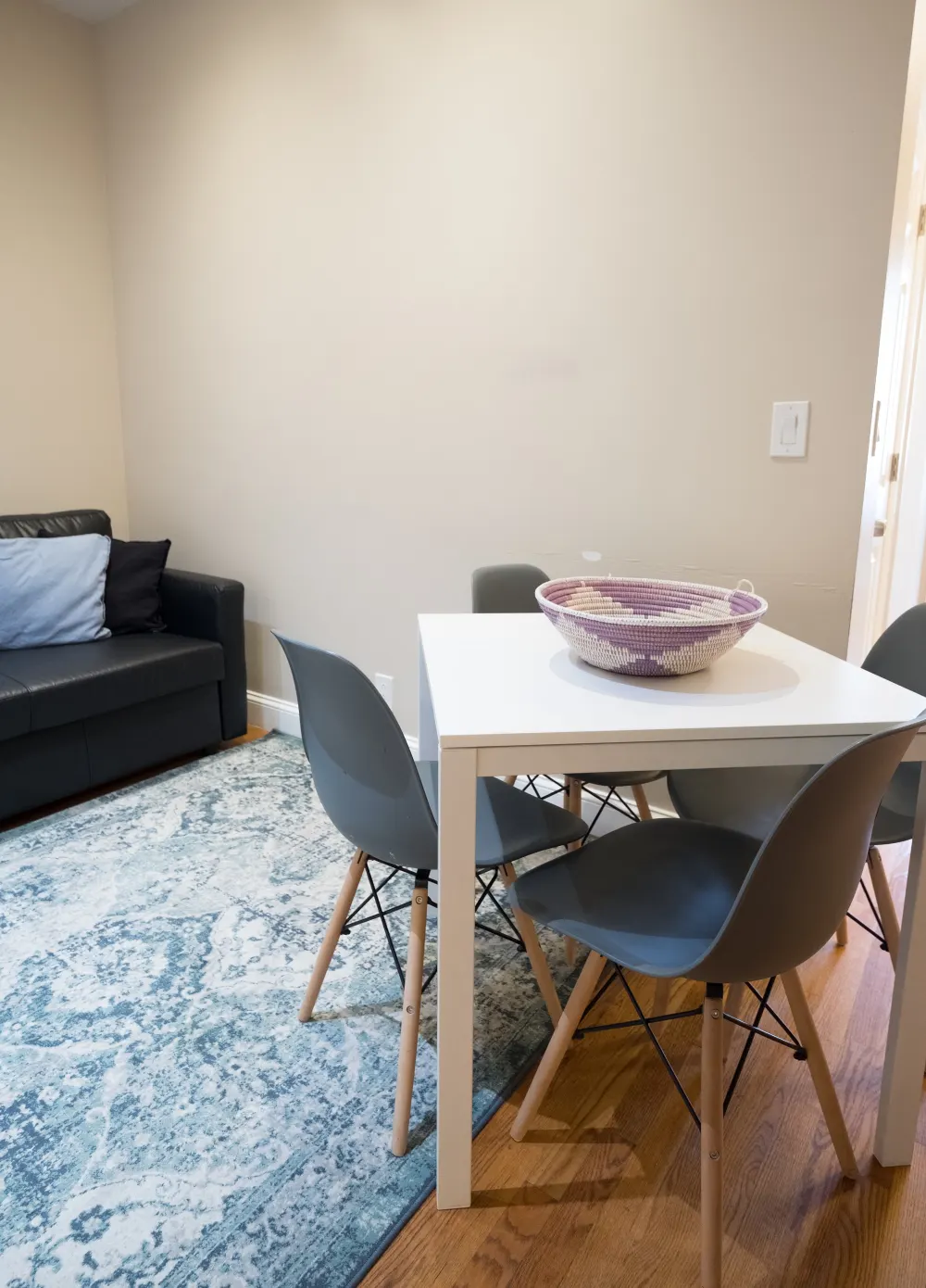 Stylish, cozy living and dining area.